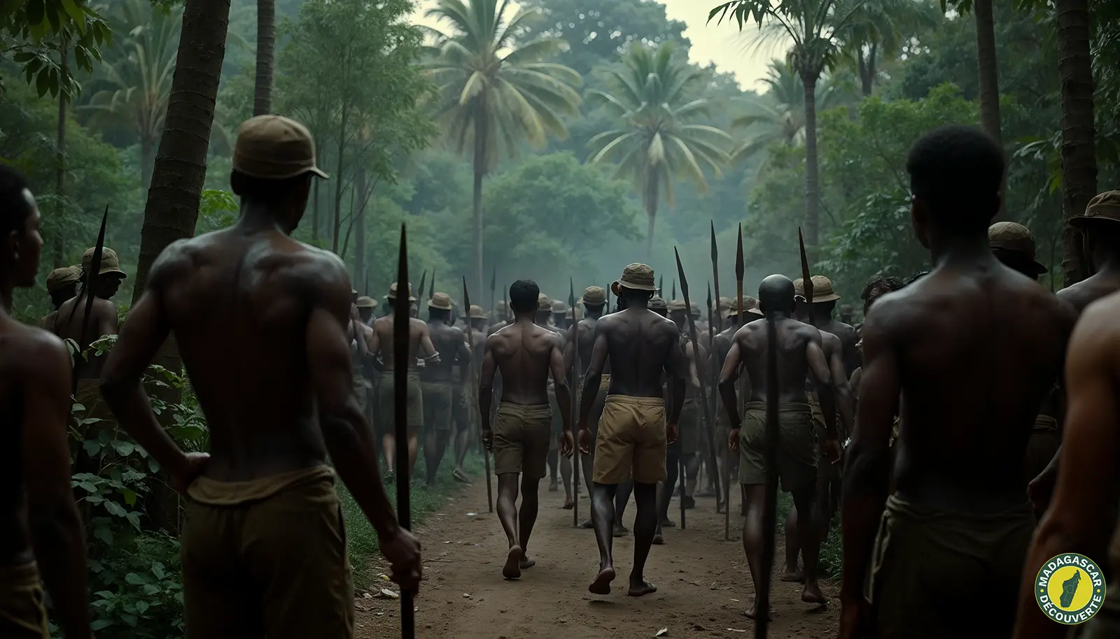 Scène illustrant l'insurrection de 1947 à Madagascar